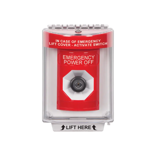 Standard Labeling, Buttons With Universal Stopper Flush, Key To Activate, Red, SS2033PO-EN