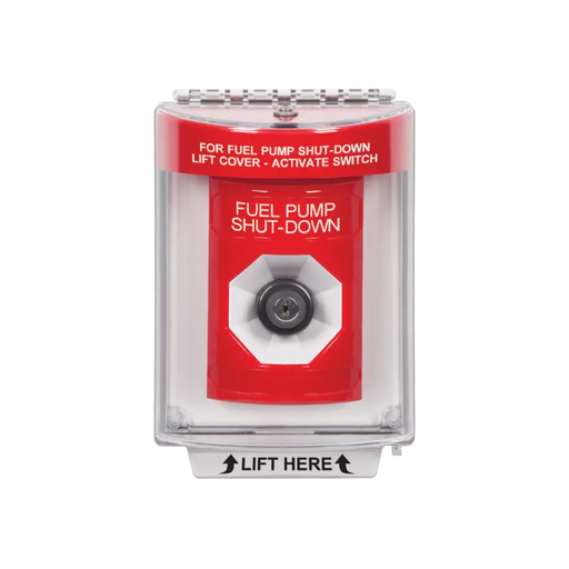 Standard Labeling, Buttons With Universal Stopper Flush, Key To Activate, Red, SS2033PS-EN