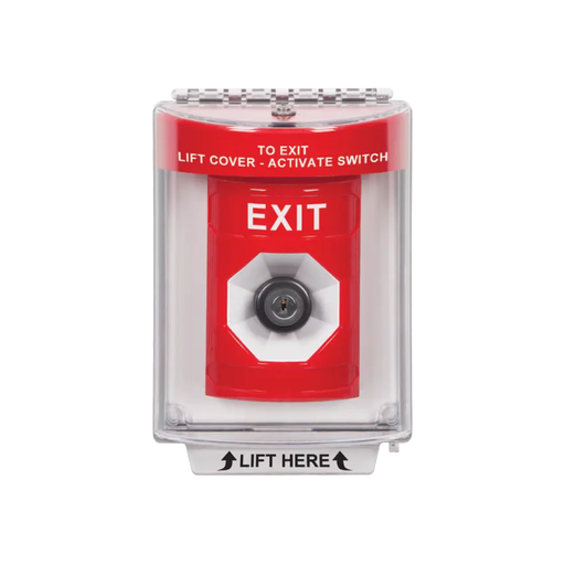 Standard Labeling, Buttons With Universal Stopper Flush, Key To Activate, Red, SS2033XT-EN
