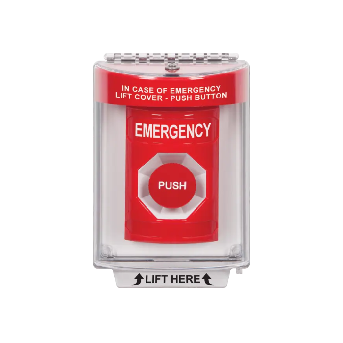 Standard Labeling, Buttons With Universal Stopper Flush, Momentary, Red, SS2034EM-EN