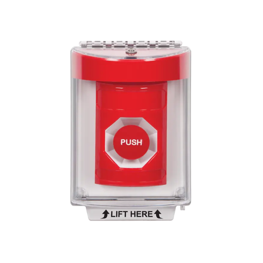 Standard Labeling, Buttons With Universal Stopper Flush, Momentary, Red, SS2034NT-EN