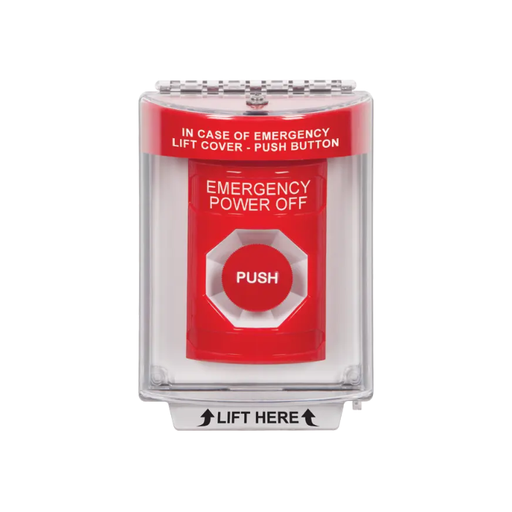 Standard Labeling, Buttons With Universal Stopper Flush, Momentary, Red, SS2034PO-EN