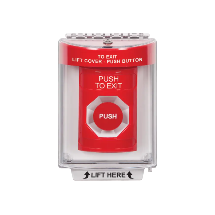Standard Labeling, Buttons With Universal Stopper Flush, Momentary, Red, SS2034PX-EN