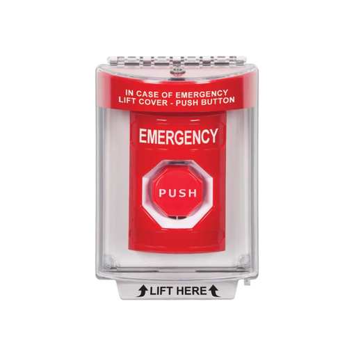 Standard Labeling, Buttons With Universal Stopper Flush, Momentary Illuminated, Red, SS2035EM-EN