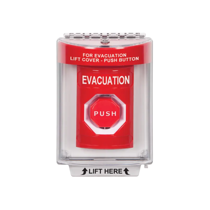 Standard Labeling, Buttons With Universal Stopper Flush, Momentary Illuminated, Red, SS2035EV-EN
