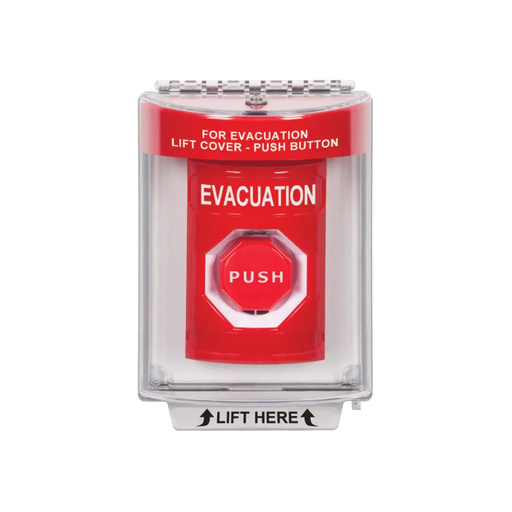 Standard Labeling, Buttons With Universal Stopper Flush, Momentary Illuminated, Red, SS2035EV-EN