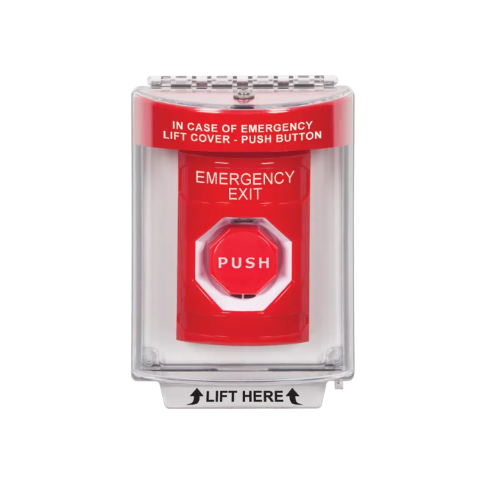 Standard Labeling, Buttons With Universal Stopper Flush, Momentary Illuminated, Red, SS2035EX-EN
