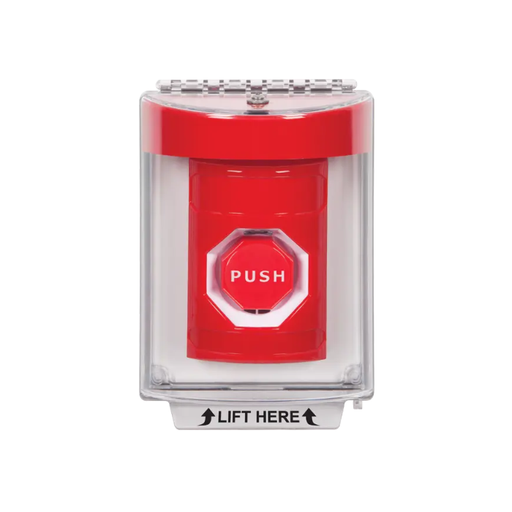 Standard Labeling, Buttons With Universal Stopper Flush, Momentary Illuminated, Red, SS2035NT-EN