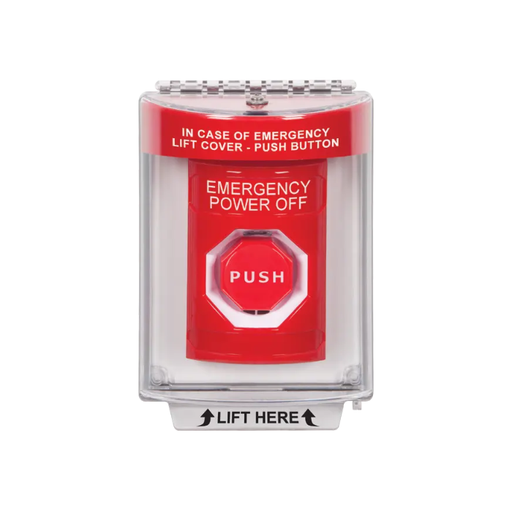 Standard Labeling, Buttons With Universal Stopper Flush, Momentary Illuminated, Red, SS2035PO-EN