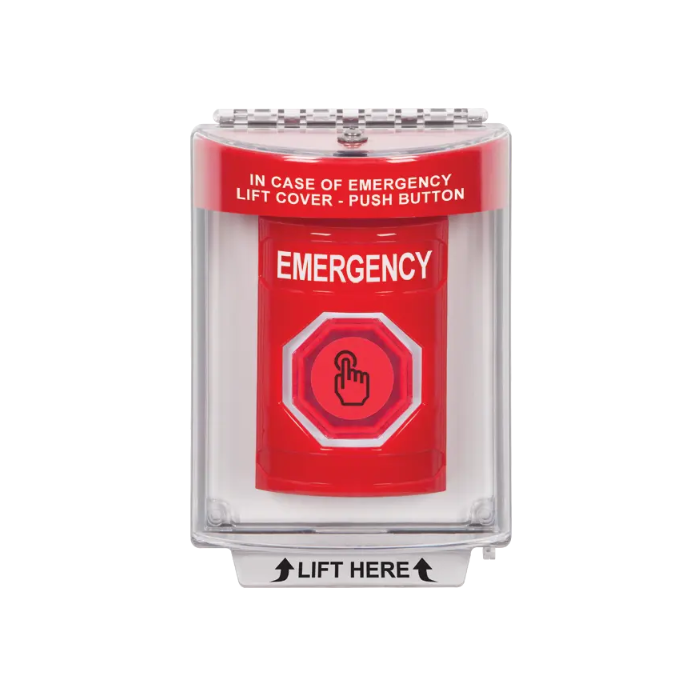 Standard Labeling, Buttons With Universal Stopper Flush, Momentary Illuminated Button, Red, SS2036EM-EN