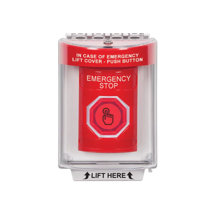 Standard Labeling, Buttons With Universal Stopper Flush, Momentary Illuminated Button, Red, SS2036ES-EN