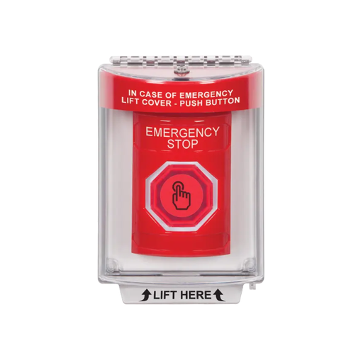 Standard Labeling, Buttons With Universal Stopper Flush, Momentary Illuminated Button, Red, SS2036ES-EN