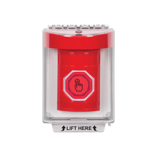 Standard Labeling, Buttons With Universal Stopper Flush, Momentary Illuminated Button, Red, SS2036NT-EN