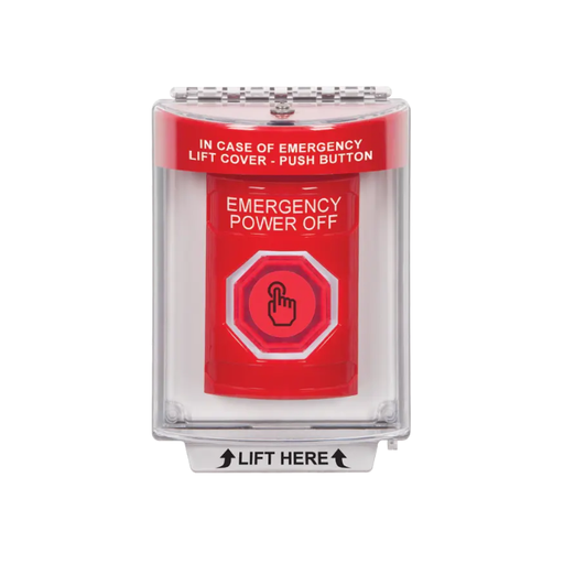 Standard Labeling, Buttons With Universal Stopper Flush, Momentary Illuminated Button, Red, SS2036PO-EN