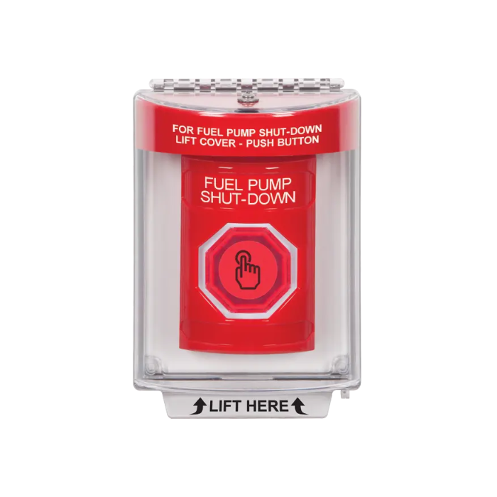 Standard Labeling, Buttons With Universal Stopper Flush, Momentary Illuminated Button, Red, SS2036PS-EN