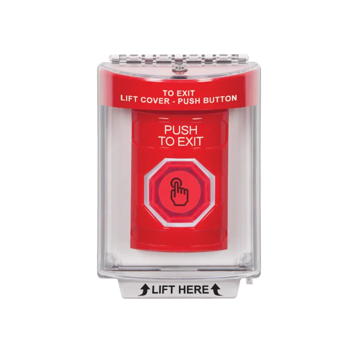 Standard Labeling, Buttons With Universal Stopper Flush, Momentary Illuminated Button, Red, SS2036PX-EN