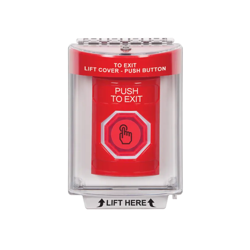 Standard Labeling, Buttons With Universal Stopper Flush, Momentary Illuminated Button, Red, SS2036PX-EN