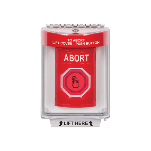 Standard Labeling, Buttons With Universal Stopper Flush, Weather Resistant Momentary Button, Red, SS2037AB-EN