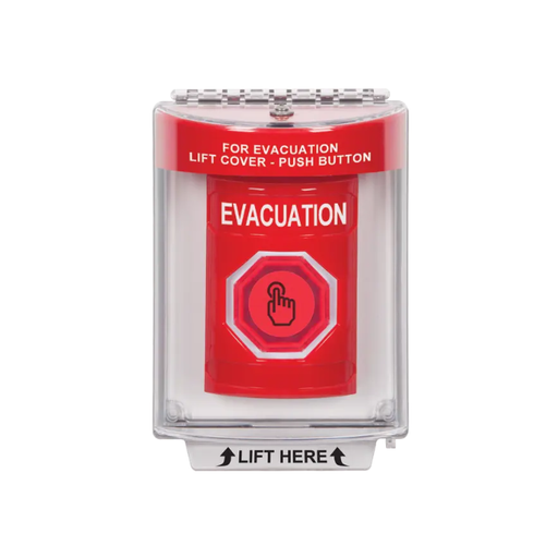 Standard Labeling, Buttons With Universal Stopper Flush, Weather Resistant Momentary Button, Red, SS2037EV-EN