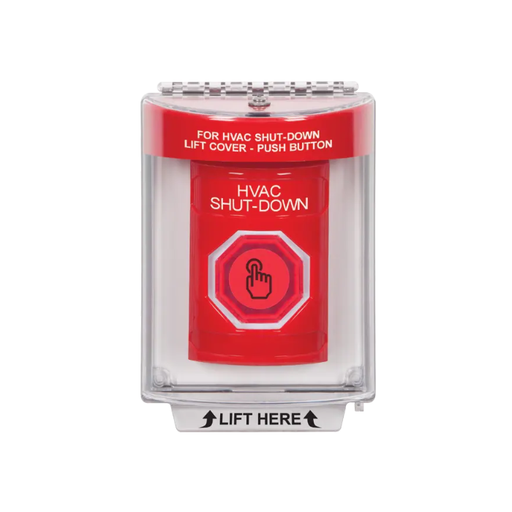 Standard Labeling, Buttons With Universal Stopper Flush, Weather Resistant Momentary Button, Red, SS2037HV-EN