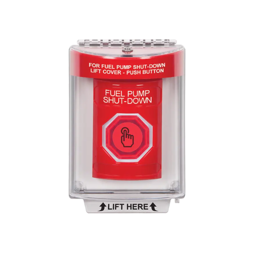 Standard Labeling, Buttons With Universal Stopper Flush, Weather Resistant Momentary Button, Red, SS2037PS-EN