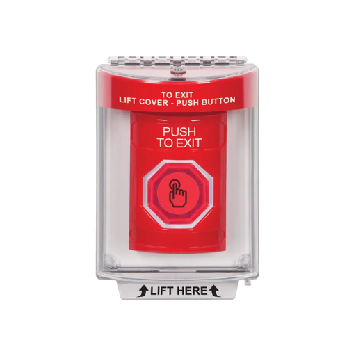 Standard Labeling, Buttons With Universal Stopper Flush, Weather Resistant Momentary Button, Red, SS2037PX-EN