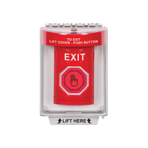 Standard Labeling, Buttons With Universal Stopper Flush, Weather Resistant Momentary Button, Red, SS2037XT-EN