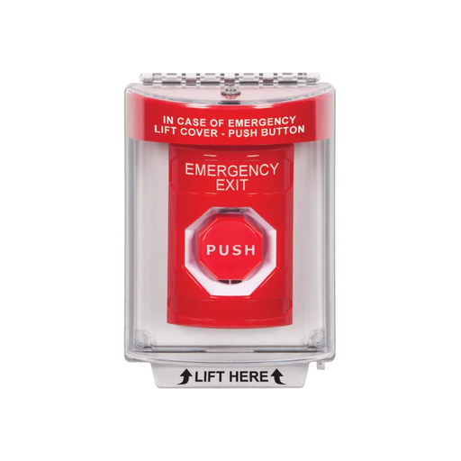 Standard Labeling, Buttons With Universal Stopper Flush, Pneumatic Illuminated, Red, SS2038EX-EN
