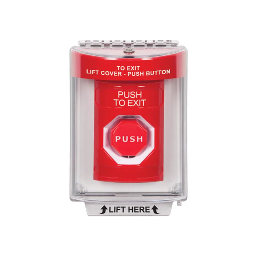 Standard Labeling, Buttons With Universal Stopper Flush, Pneumatic Illuminated, Red, SS2038PX-EN