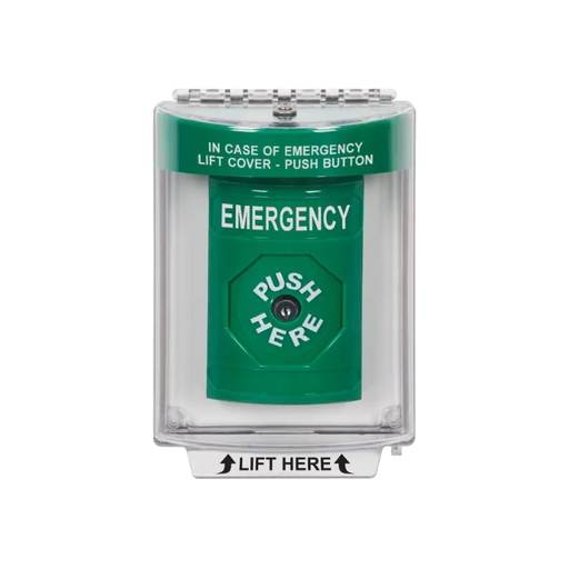 Standard Labeling, Buttons With Universal Stopper Flush, Key To Reset, Green, SS2130EM-EN
