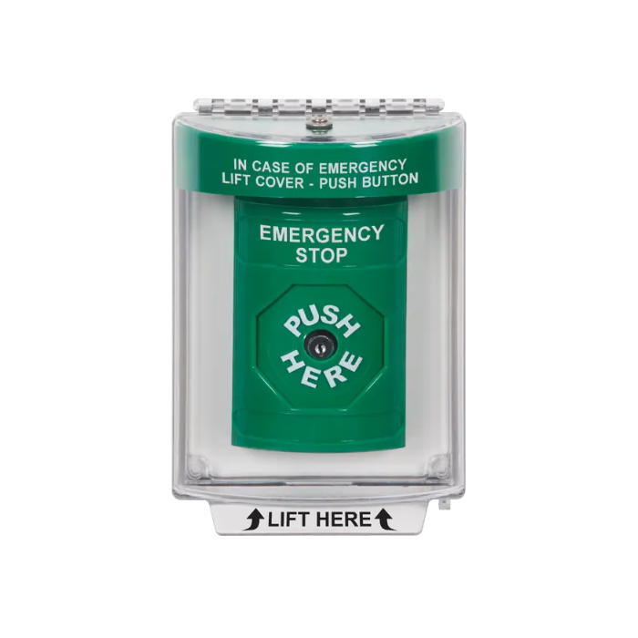 Standard Labeling, Buttons With Universal Stopper Flush, Key To Reset, Green, SS2130ES-EN
