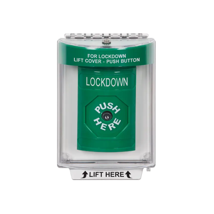 Standard Labeling, Buttons With Universal Stopper Flush, Key To Reset, Green, SS2130LD-EN