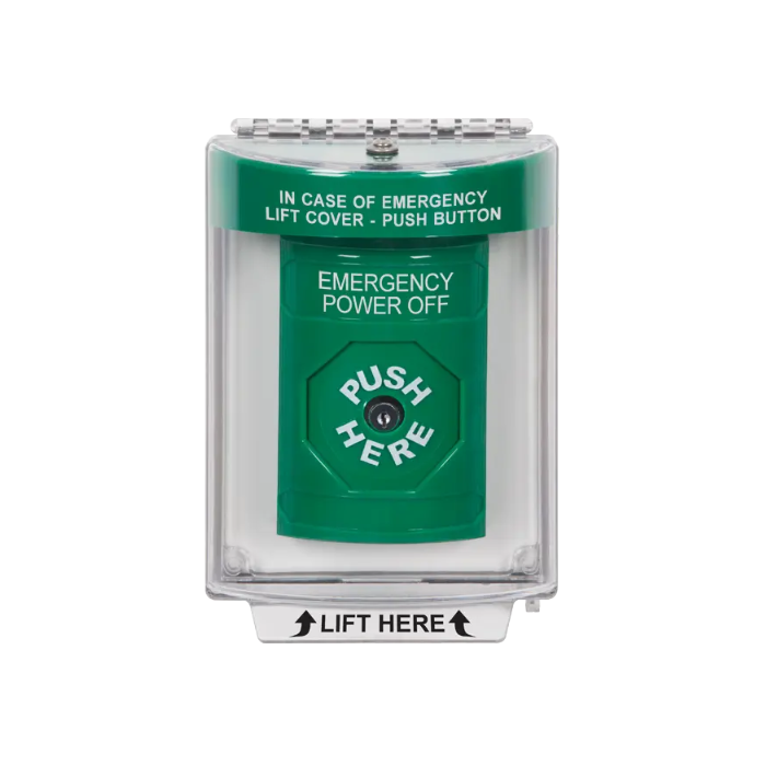 Standard Labeling, Buttons With Universal Stopper Flush, Key To Reset, Green, SS2130PO-EN