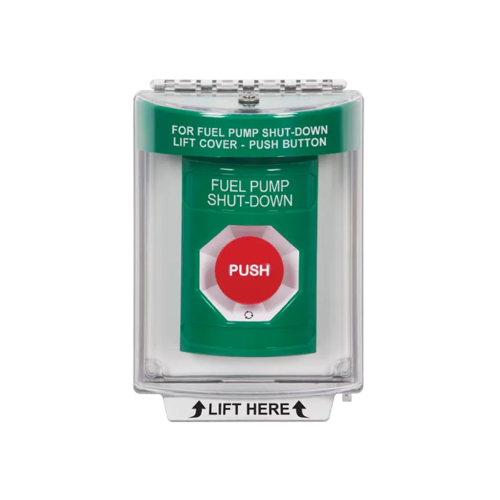 Standard Labeling, Buttons With Universal Stopper Flush, Turn To Reset, Green, SS2131PS-EN
