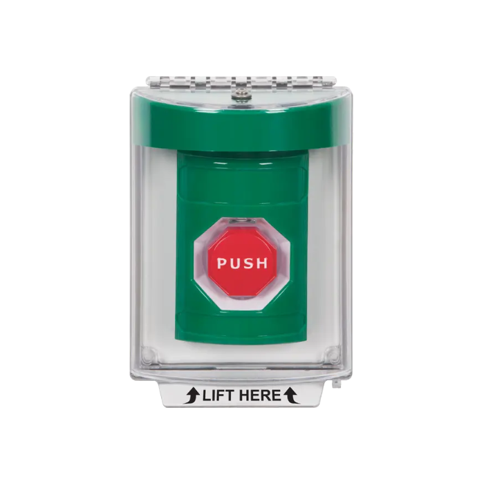Standard Labeling, Buttons With Universal Stopper Flush, Key To Reset Illuminated, Green, SS2132NT-EN