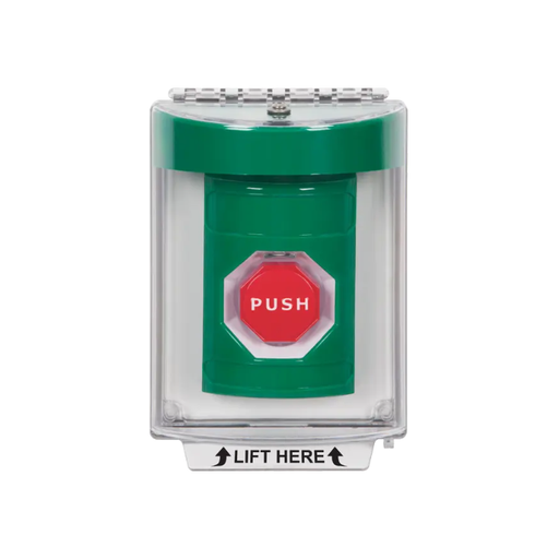 Standard Labeling, Buttons With Universal Stopper Flush, Key To Reset Illuminated, Green, SS2132NT-EN