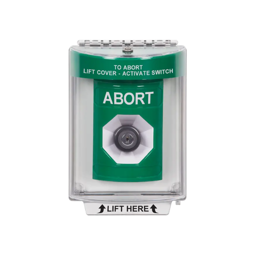 Standard Labeling, Buttons With Universal Stopper Flush, Key To Activate, Green, SS2133AB-EN