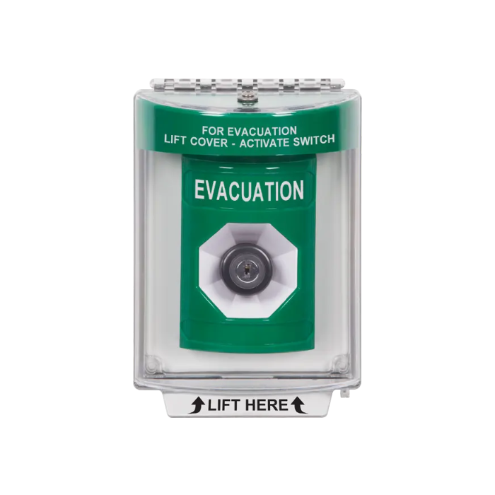 Standard Labeling, Buttons With Universal Stopper Flush, Key To Activate, Green, SS2133EV-EN
