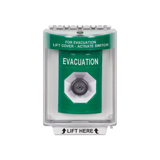 Standard Labeling, Buttons With Universal Stopper Flush, Key To Activate, Green, SS2133EV-EN