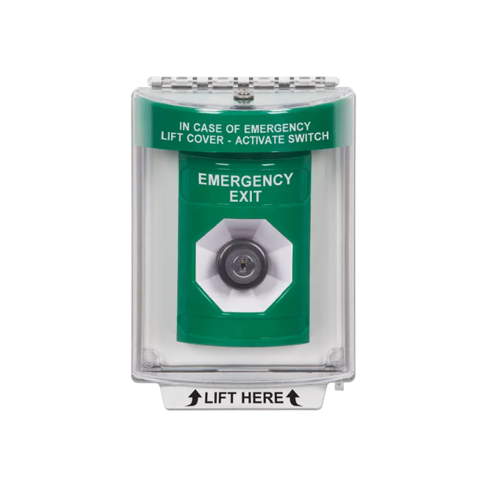 Standard Labeling, Buttons With Universal Stopper Flush, Key To Activate, Green, SS2133EX-EN