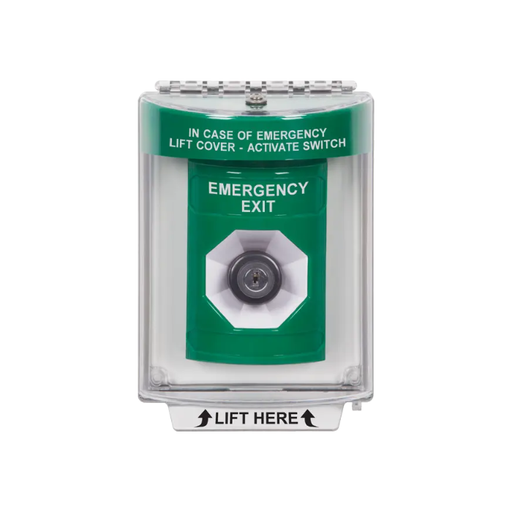Standard Labeling, Buttons With Universal Stopper Flush, Key To Activate, Green, SS2133EX-EN