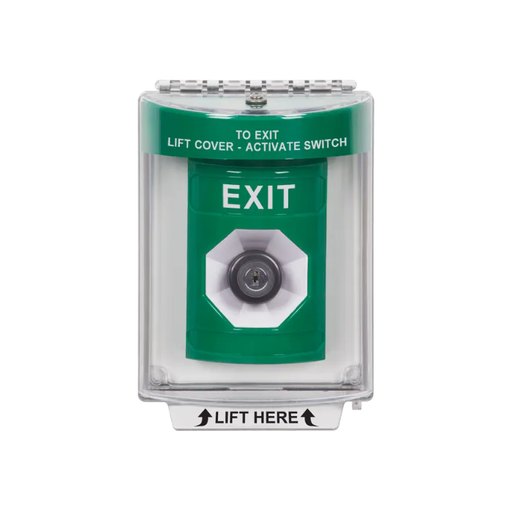 Standard Labeling, Buttons With Universal Stopper Flush, Key To Activate, Green, SS2133XT-EN