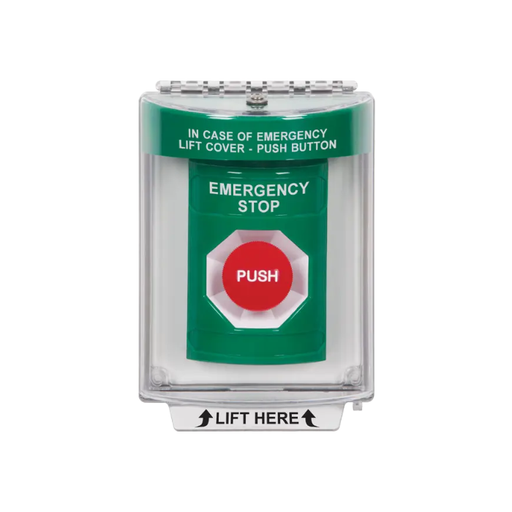 Standard Labeling, Buttons With Universal Stopper Flush, Momentary, Green, SS2134ES-EN