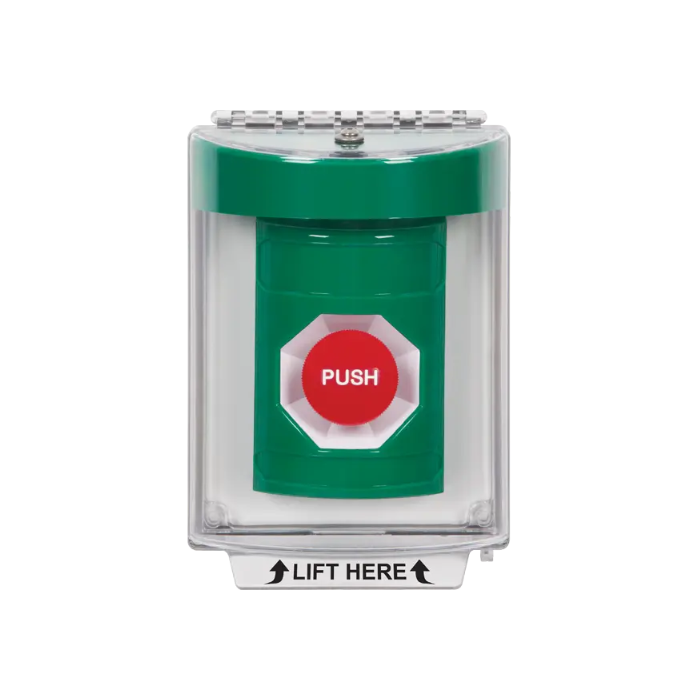 Standard Labeling, Buttons With Universal Stopper Flush, Momentary, Green, SS2134NT-EN