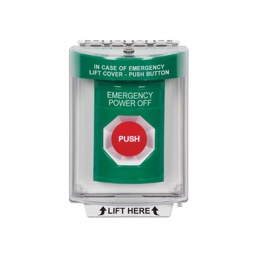 Standard Labeling, Buttons With Universal Stopper Flush, Momentary, Green, SS2134PO-EN