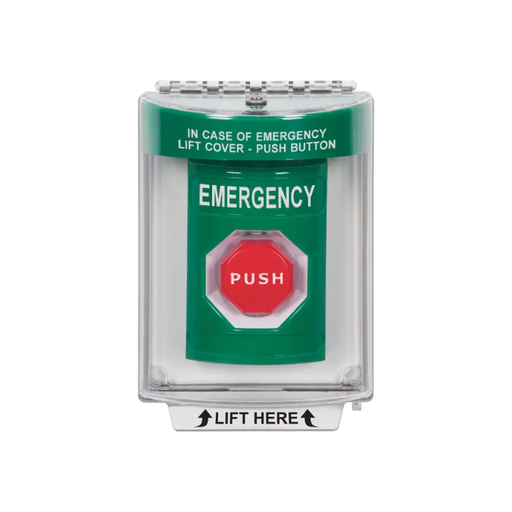 Standard Labeling, Buttons With Universal Stopper Flush, Momentary Illuminated, Green, SS2135EM-EN