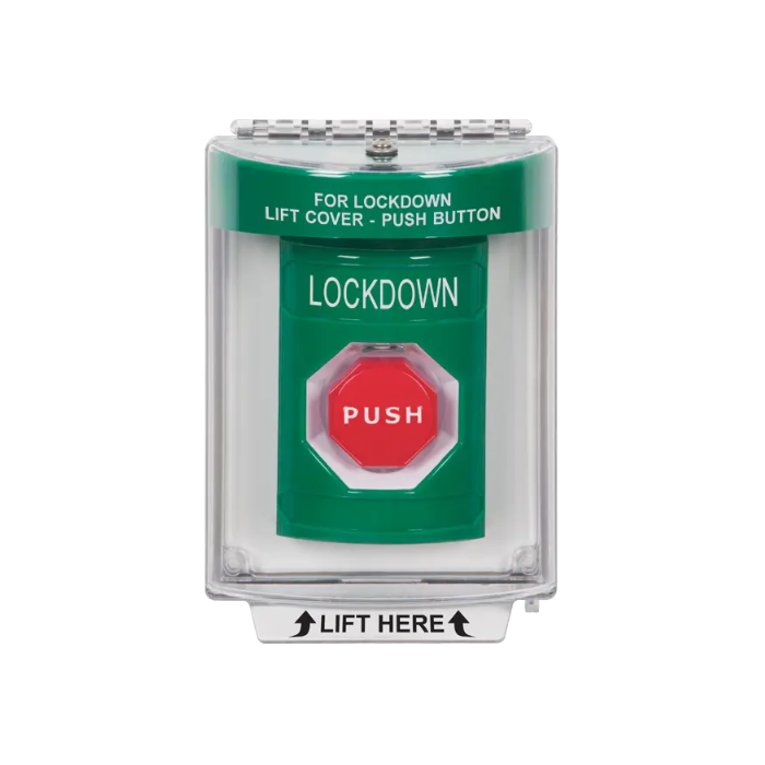 Standard Labeling, Buttons With Universal Stopper Flush, Momentary Illuminated, Green, SS2135LD-EN