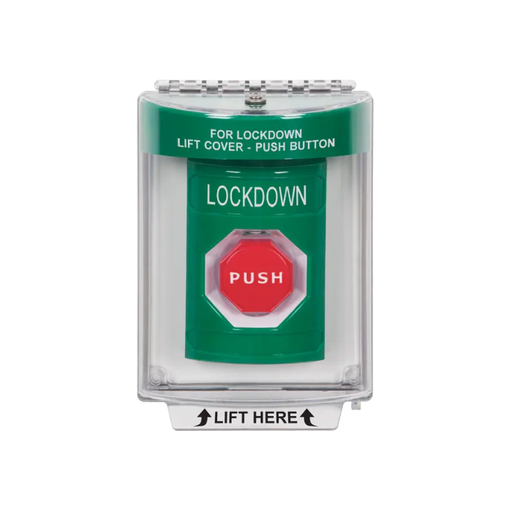 Standard Labeling, Buttons With Universal Stopper Flush, Momentary Illuminated, Green, SS2135LD-EN