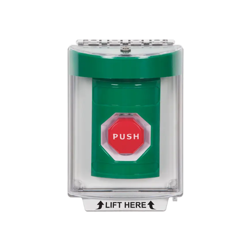Standard Labeling, Buttons With Universal Stopper Flush, Momentary Illuminated, Green, SS2135NT-EN