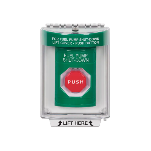 Standard Labeling, Buttons With Universal Stopper Flush, Momentary Illuminated, Green, SS2135PS-EN